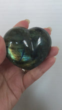 Load and play video in Gallery viewer, Peacock Blue Labradorite Heart

